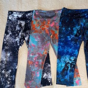 Space print capri length athletic wear